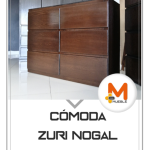 Cómoda Zuri nogal 6 cajones
