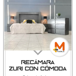 Recámara Zuri con cómoda gris