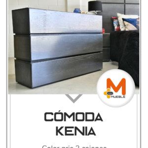 Cómoda Kenia gris 3 cajones