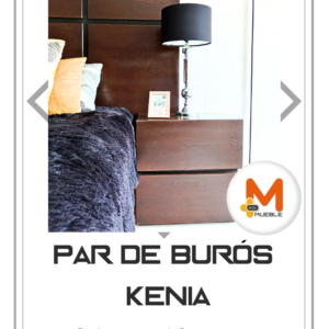 Par de burós Kenia nogal