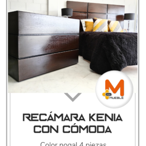 Recámara Kenia con cómoda nogal
