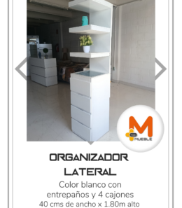 Organizador vertical con cajones blanco