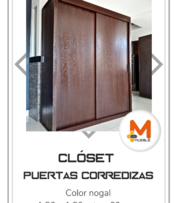 Clóset puertas corredizas nogal