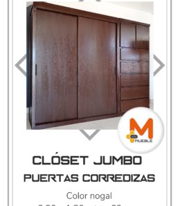 Clóset Jumbo puertas corredizas nogal