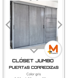 Clóset Jumbo puertas corredizas gris