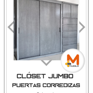 Clóset Jumbo puertas corredizas gris
