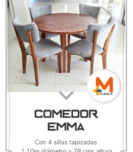 Comedor Emma nogal 4 sillas