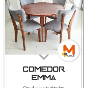 Comedor Emma nogal 4 sillas