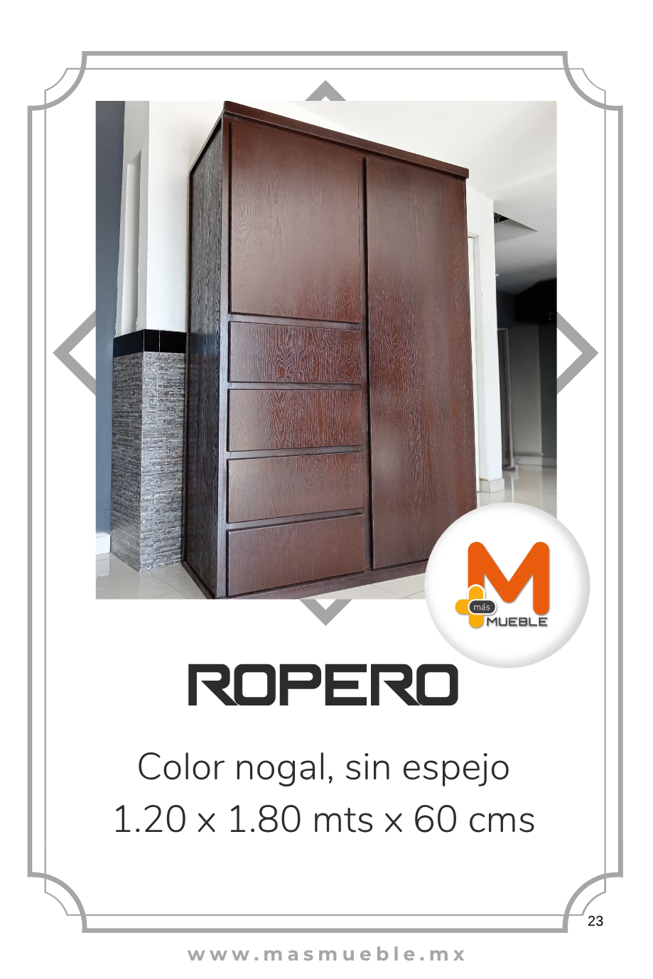 Ropero nogal sin espejo