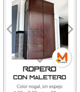 Ropero nogal sin espejo y con maletero