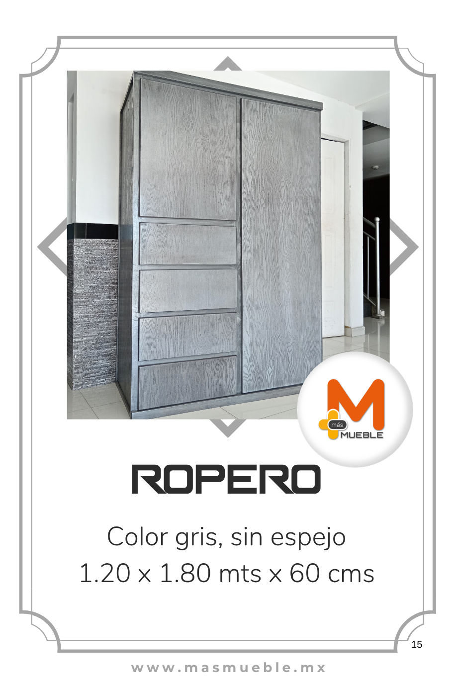 Ropero gris sin espejo