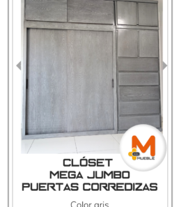 Clóset Mega Jumbo puertas corredizas gris