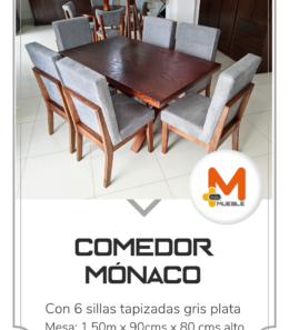 Comedor Mónaco nogal 6 sillas