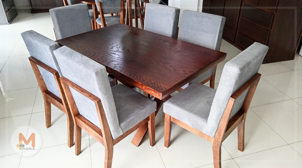 Comedor Mónaco nogal 6 sillas - Image 11