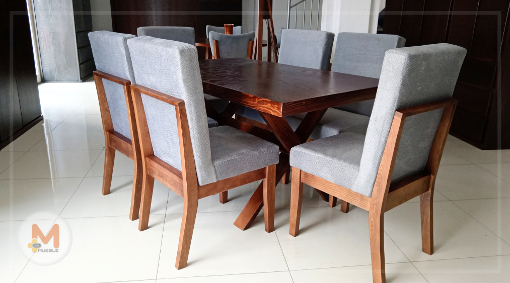 Comedor Mónaco nogal 6 sillas - Image 10