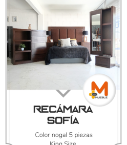 Recámara Sofia nogal 5 piezas